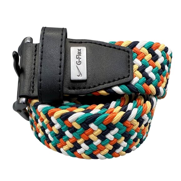 Nike Other - Nike G-Flex Multicolor Braided Belt With Black Trim & Buckle Stretch 42"